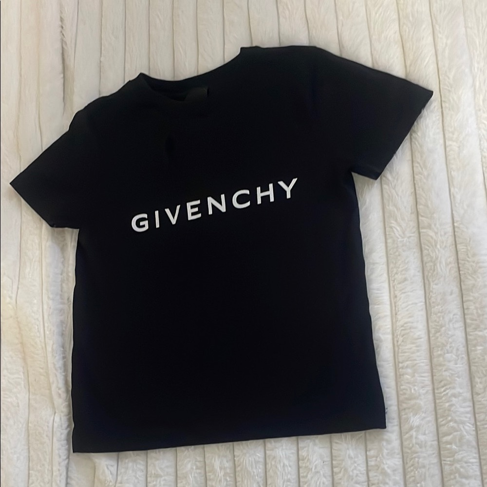 Givenchy Black Tee with White Logo